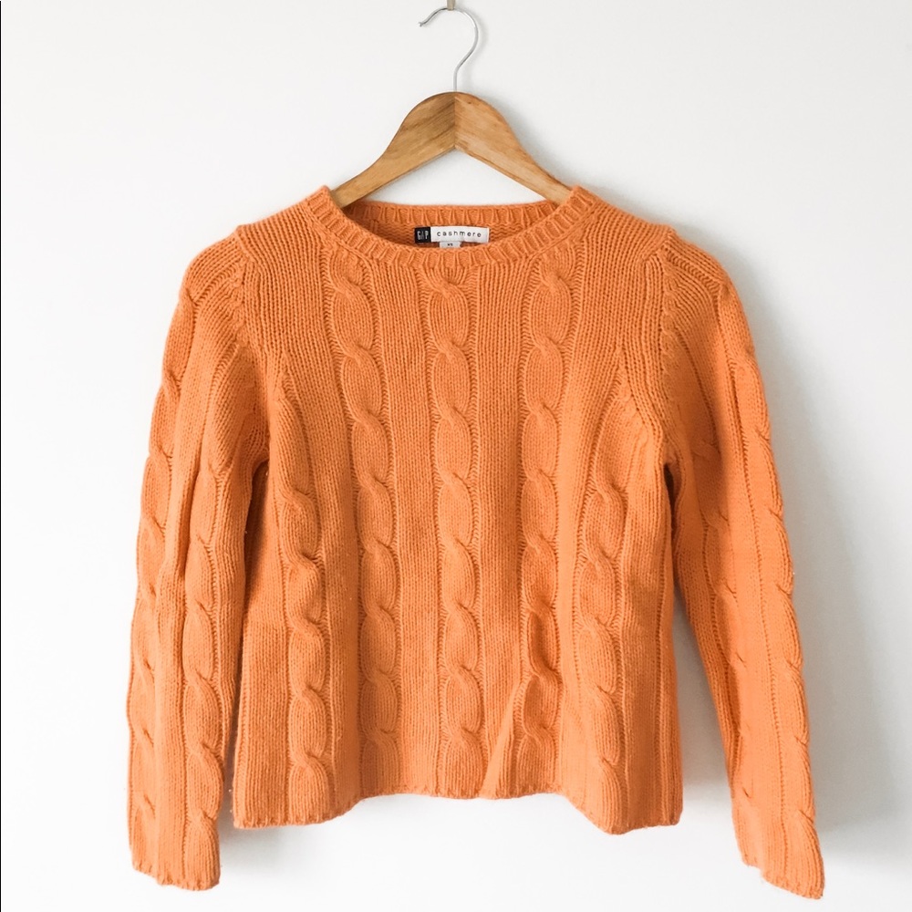 NEW GAP 100% Cashmere Cable-Knit Crewneck Sweater